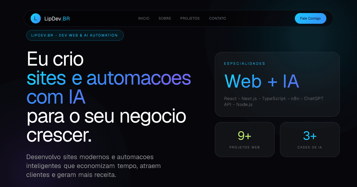 Portfólio LipDev — prévia do projeto