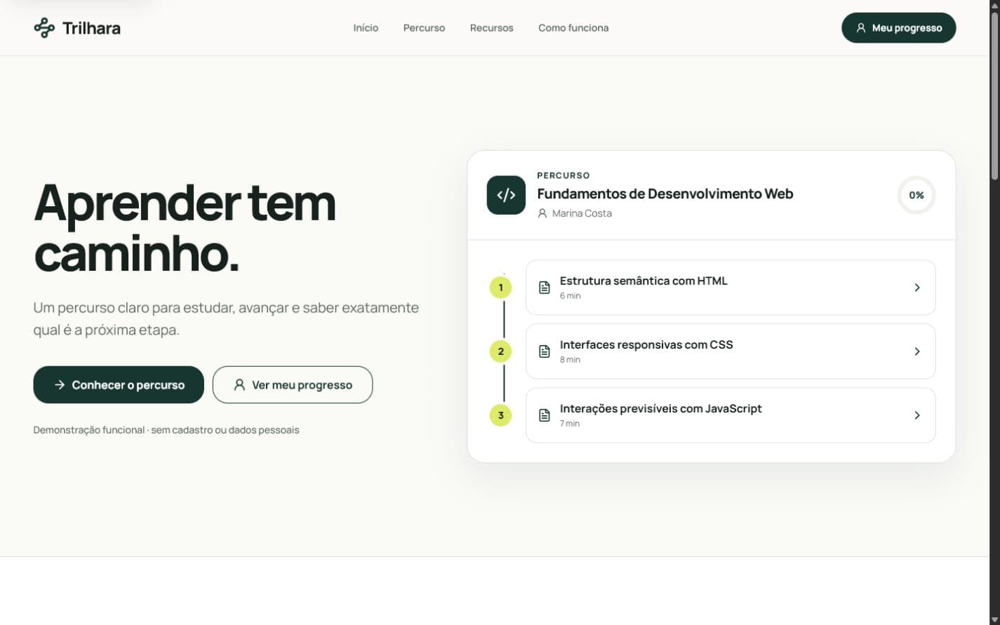 Trilhara — prévia do projeto